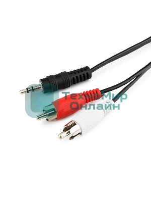 Кабель аудио Cablexpert CCA-458-15M-N, Jack 3.5(M)/2xRCA, 15м, черный, пакет