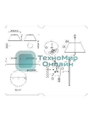 Настенный светильник Ambrella light LH72475 BS/WH латунь/белый Е14 max 40W 300*260*400