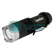 Фонарь LED5135 (LED XPE ZOOM 3 реж 1хLR6 алюм. блистер черный Camelion 12915