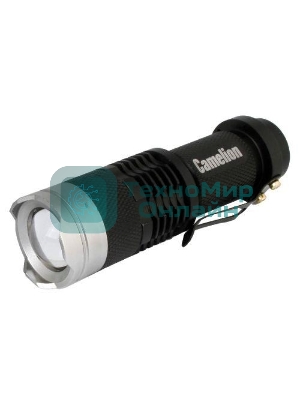 Фонарь LED5135 (LED XPE ZOOM 3 реж 1хLR6 алюм. блистер черный Camelion 12915