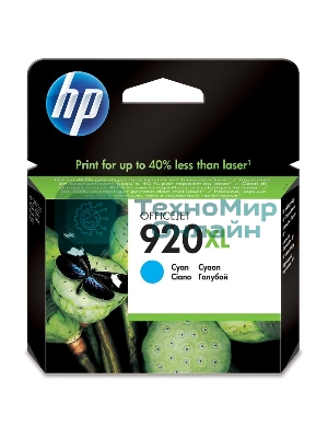 Картридж струйный HP 920XL CD972AE голубой для HP OJ 6000/6500