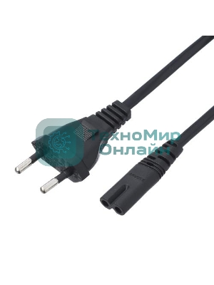 Кабель питания GoPower евровилка-C7 (2-pin) 1.8м ПВХ 0.75мм черный (1/300)