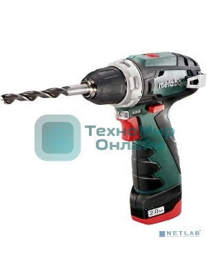 Дрель-шуруповерт Metabo PowerMaxx BS 600984000, 12 В, 2 Ач, 34 Нм, щеточный
