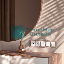 Рамка на 5 постов (латте, стекло) W0051142