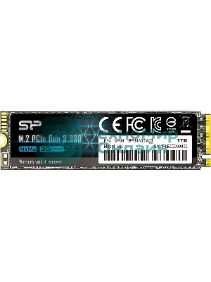 Накопитель SSD Silicon Power P34A60, 1Tb, PCIe 3.0 x4, M.2 2280, NVMe, R/W 2200/1600