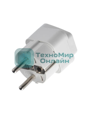 Сетевой переходник GoPower универсальный 1р.С/З белый (1/10/800)