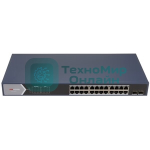 Гигабитный неуправляемый коммутатор POE DS-3E0526P-E/M(O-STD)(B) - 24-портовый, Hikvision