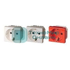 Розетка 1-м СП Viva 2мод. защ. шторки с заземл. сер. ДКС 45025