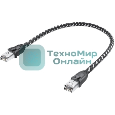 Патч-корд GCR PROF прямой 3.0m, UTP медь cat.6, STRONG черно-белый нейлон, ethernet high speed 10 Гбит/с, T568B, GCR-52778