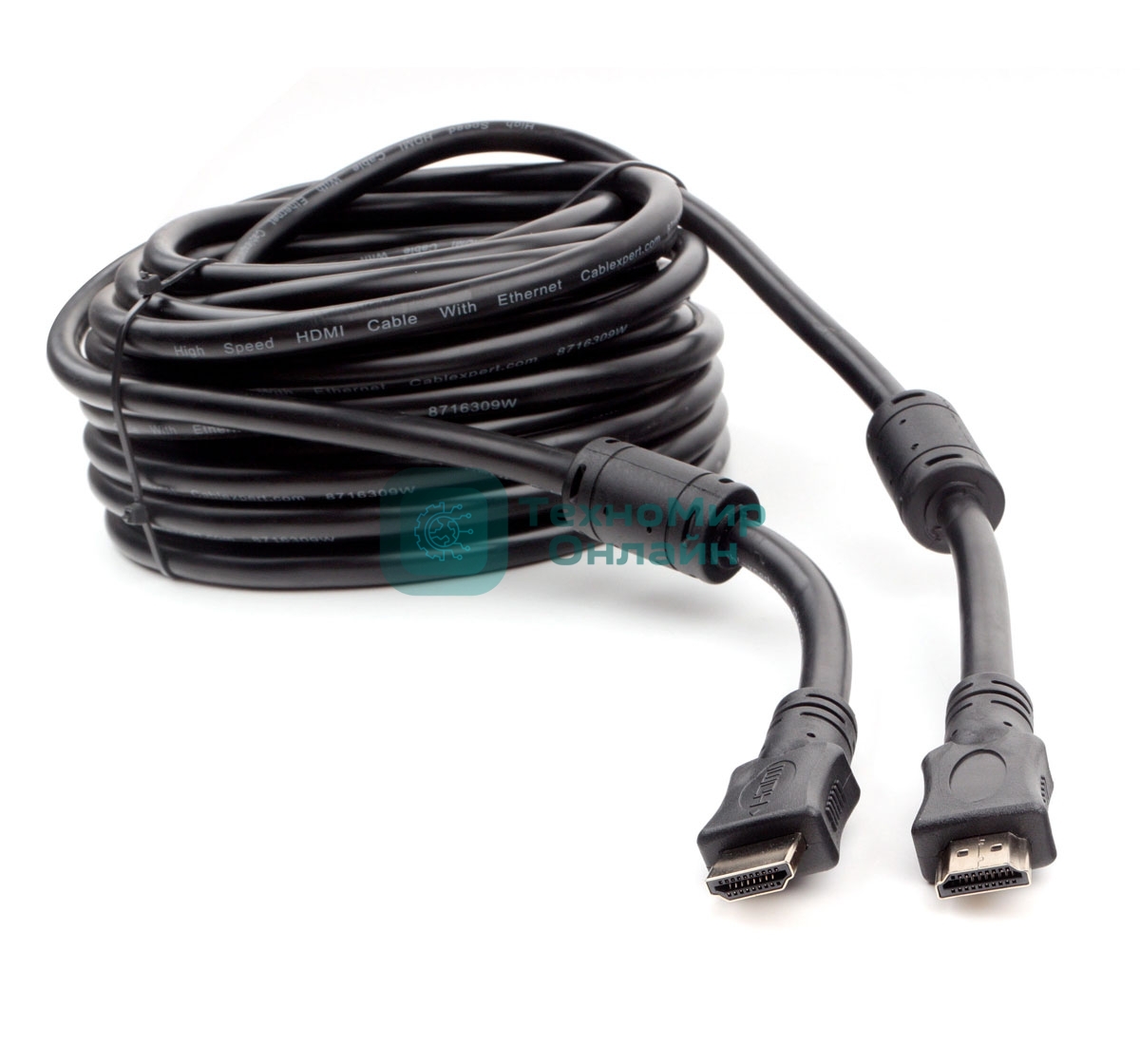 Кабель HDMI Cablexpert CCF2-HDMI4-15M, 19M/19M, v2.0, медь, позол.разъемы, экран, 2 фер.кольца, 15м, черный, пакет
