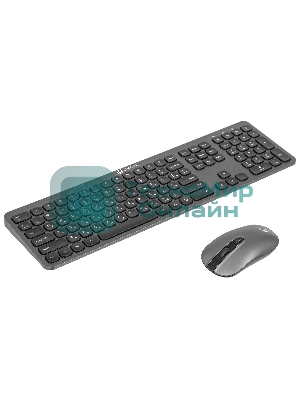 Комплект клавиатура+мышь Oklick 300M беспроводной, USB, 1600 DPI, серый/чёрный