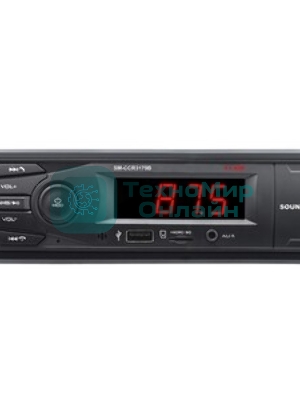 Автомагнитола Soundmax SM-CCR3179B, 1 DIN, Bluetooth, USB Type-A, AUX