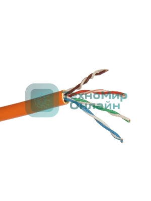 Кабель Exegate EX256747RUS Кабель UTP 4 пары кат.5e Exegate CCA, LSZH, бухта 305м, оранжевый