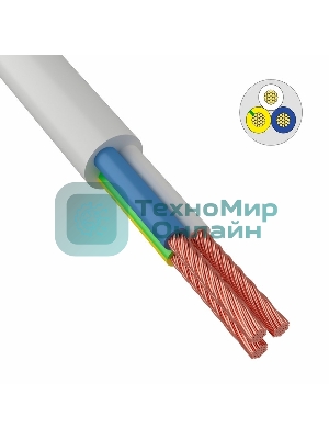 Провод соединительный ПВС 3x2,5 мм² 100 м черный ГОСТ 7399-97