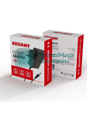 Источник питания Rexant 110-220 V AC/5 V DC 2 А 10 W с DC разъемом подключения 5.5х2.1, без влагозащиты (IP23)