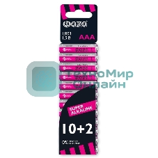 Элемент питания алкалиновый LR03 Super Alkaline SBL-10+2 (уп.12шт) ФАZА 2854612, 1.5 В