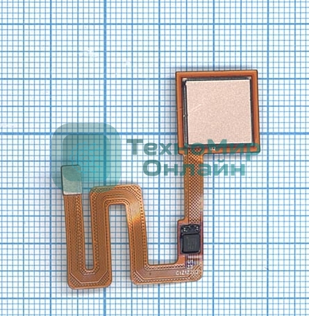 Шлейф со сканером отпечатка пальца для Xiaomi Redmi Note 4 золотой