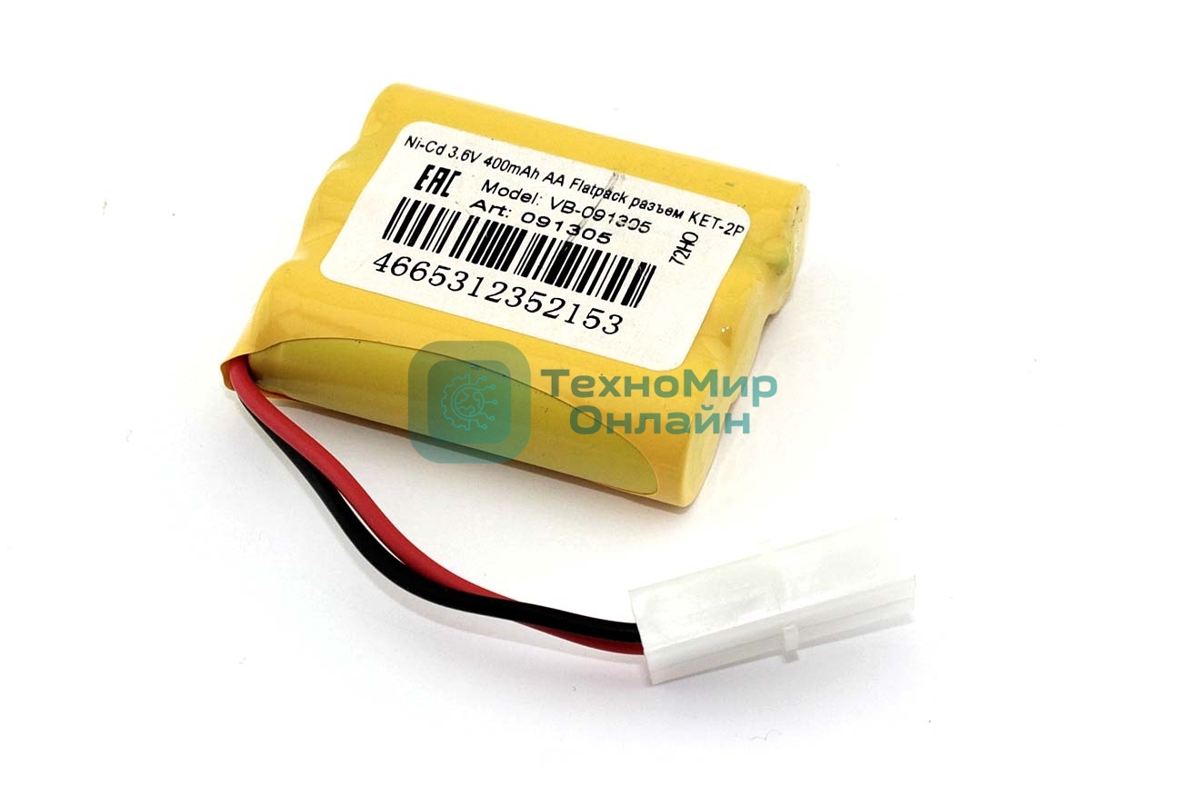Портативный аккумулятор Ni-Cd 3.6V 400mAh AA Flatpack разъем KET-2P
