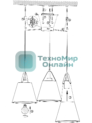 Светильник подвесной HIPER H155-2 3E2740Вт черный