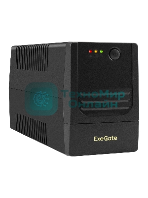 ИБП ExeGate Power NB-800.LED.AVR.2SH.USB (800VA/480W, LED, AVR, 2*Schuko, USB, батарея 12V 9Ah, Black)