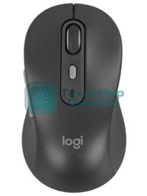 Мышь беспроводная Logitech M750 L Large графитовый, 4000 dpi, радиоканал, Bluetooth, USB, кнопки - 5