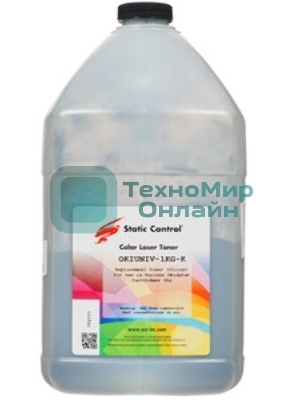 Тонер для принтера Static Control Oki C3300N5500 OKIUNIV-1KG-K черный (флакон 1000гр)