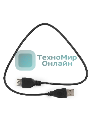 Кабель удлинительГарнизонUSB 2.0, AM/AF, 0.5м, пакет (GCC-USB2-AMAF-0.5M)