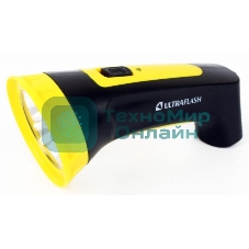 Фонарь LED 3804M (аккум. 220В черный/жел. 4 LED SLA пласт. коробка) Ultraflash 12867