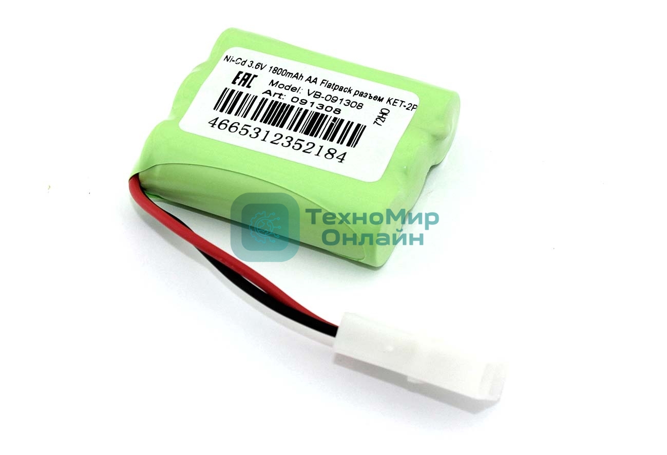 Аккумулятор Ni-Cd 3.6V 1800mAh AA Flatpack разъем KET-2P