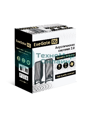 Акустическая система 2.0 ExeGate Maestro SPS-515 (Активная, питание 220В, 2х3Вт, 30-18000Гц, черный, Color Box)