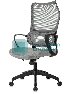 Кресло руководителя Бюрократ Sigma 2 серый, сетка/ткань, крестов. пластик
