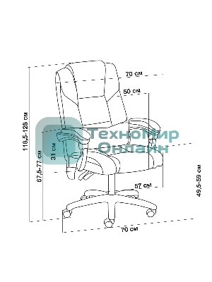 Кресло Cactus CS-CHR-OC02M-WT белый, экокожа