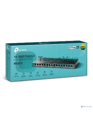Коммутатор сетевой TP-Link 16-Port Gigabit Easy Smart Switch, 16 Gigabit RJ45 Ports, Desktop Steel Case, MTU/Port/Tag-based VLAN, QoS, IGMP Snooping, Web/Utility Management