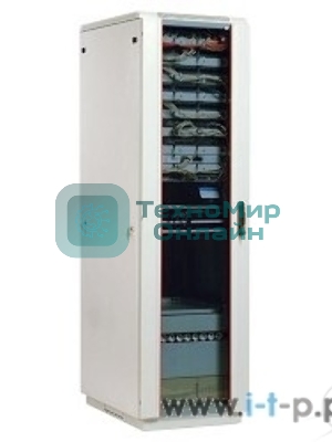 Шкаф коммутационный ЦМО ШТК-М-18.6.8-1ААА 18U 600x820 мм пер. дв. стекл задн. дв. стал. лист 2 бок. пан. направл. под закл. гайки 270 кг серый