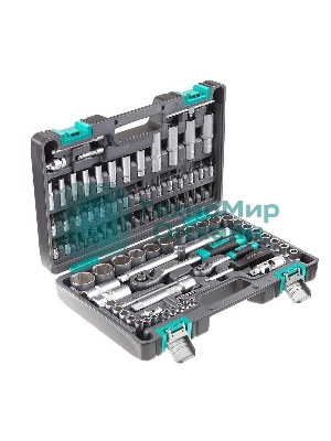 Набор инструментов Stels 14106 1/2'' 1/4'' CrV пластиковый кейс  94 предм.
