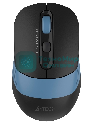 Мышь беспроводная A4Tech Fstyler FB10C черный/синий, 2000 dpi, радиоканал, Bluetooth, USB, кнопки - 4