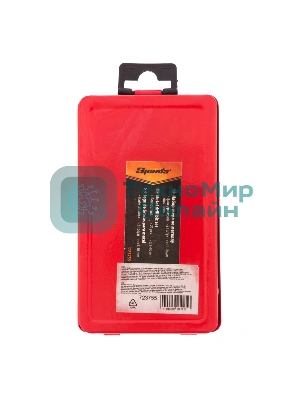 Набор сверл по металлу Sparta 1-10 мм (через 0,5 мм, 3,2, 4,8 мм), HSS, 21 шт, мет. бокс, цилин. хв.