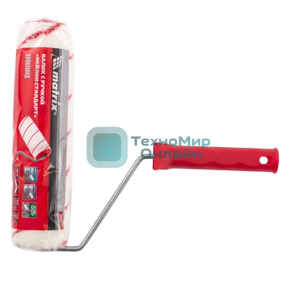 Валик в сборе Matrix НЕЙЛОН, 250 мм, ворс 9 мм, D 48 мм, D ручки 6 мм