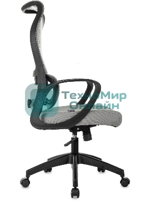 Кресло руководителя Бюрократ Sigma 2 серый, сетка/ткань, крестов. пластик