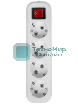 Удлинитель Smartbuy (SBE-16-4-02-ZS) 4 гнз х 2,0 м (16А/3.5 кВт, ПВС 3х1.0)