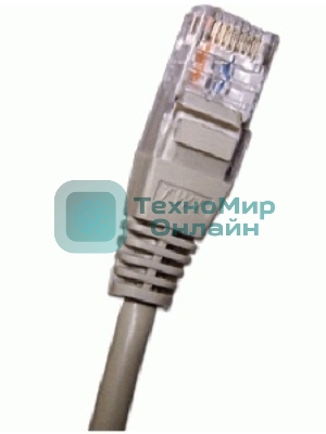 Патч-корд 2-х парный TWT UTP cat.5e, с заливными колпачками, 1.0 м, серый