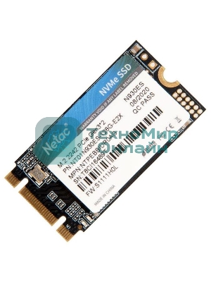 Накопитель SSD Netac N930ES, 128Gb, PCIe 3.0 x2, M.2 2242, NVMe, R/W 1650/1500