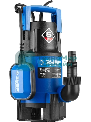 Насос ЗУБР НПГ-Т3-750 профессионал т3 погружной дренажный для грязной воды d частиц до 35мм 750Вт