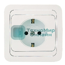 Розетка 1-м Makel СП Mimoza 16А IP20 с заземл. бел./бел.