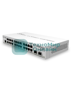 Коммутатор Mikrotik CRS326-24G-2S+IN with 800 MHz CPU, 512MB RAM, 24xGigabit LAN, 2xSFP+ cages, RouterOS L5 or SwitchOS (dual boot), desktop case, PSU