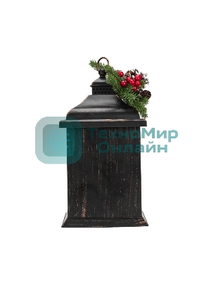 Светодиодный камин Neon-night Рождество с эффектом живого огня 15х14х26см, батарейки 2хС (не в комплекте) и USB, бронзовый