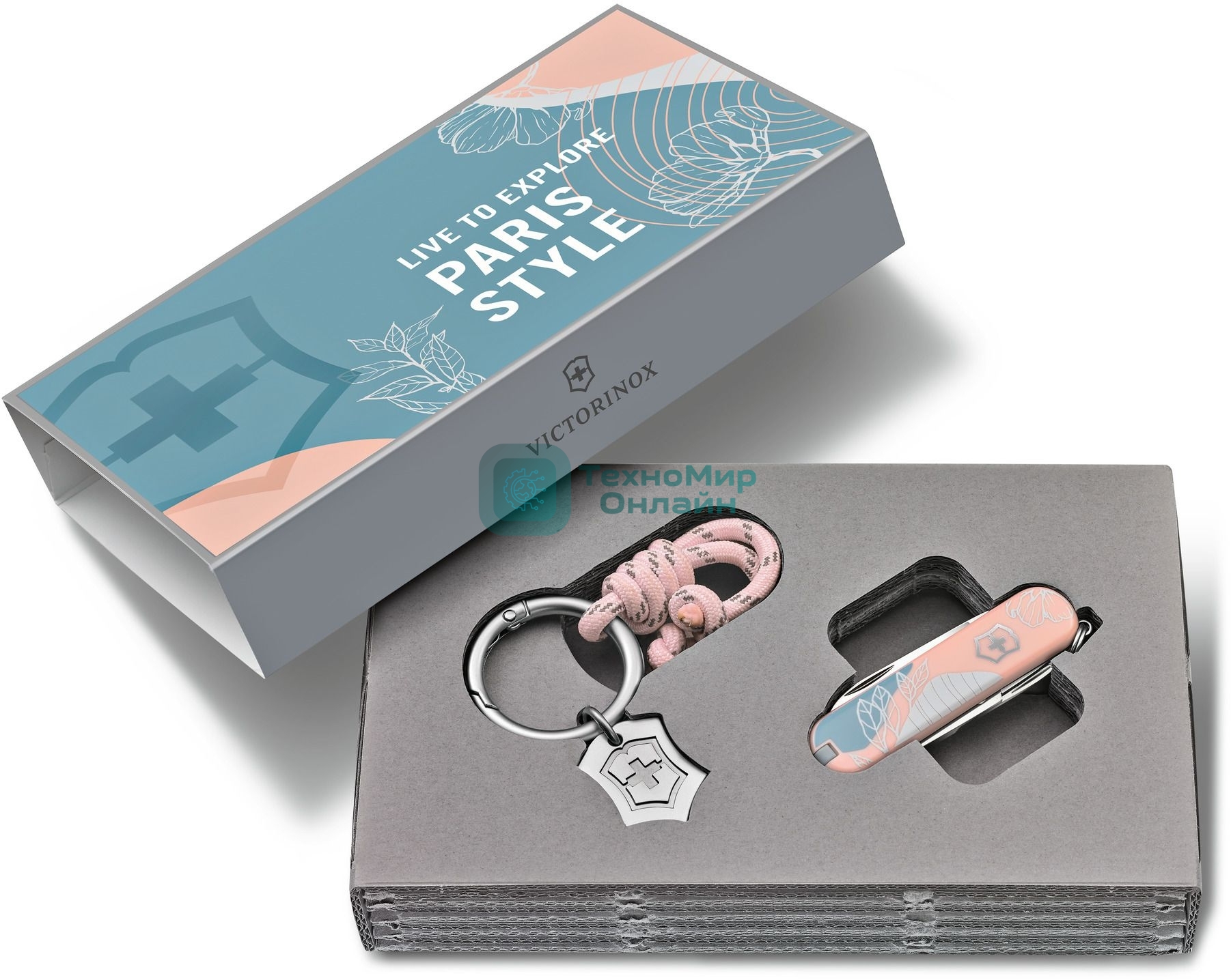 Нож перочинный Victorinox Classic SD Paris Style (0.6223.E221) 58мм 7 функций розовый подар.коробка