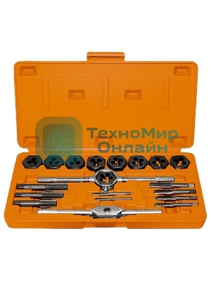 Набор метчиков и плашек Sparta М3 - М12, плашко-метчикодержатель, 20 предметов, в пласт. боксе