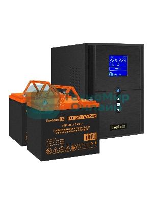 Комплект Источник бесперебойного питания EX295989RUS + батарея 75Aч EX285653RUS 2шт ExeGate SineTower SZ-2000.LCD.AVR.3SH.1C13.USB + батарея ExeGate HRL 12-75 (12В, 75Ач) 2шт