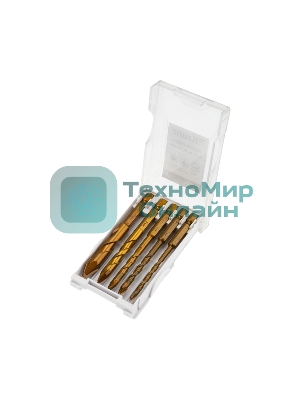 Набор сверл по стеклу и керамике Kranz сухое сверление, 4-10 мм, 5 шт, пластиковый кейс